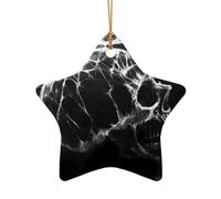 WZYCWB This Star Shape ceramic Christmas tree Charcoal Holographic printed with a pattern is perfect for winter Christmas party and home decor.