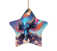 WZYCWB This Star Shape ceramic Christmas tree Circuit Phoenix printed with a pattern is perfect for winter Christmas party and home decor.