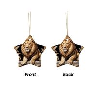 WZYCWB This Star Shape ceramic Christmas tree Classical lion printed with a pattern is perfect for winter Christmas party and home decor.