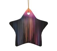 WZYCWB This Star Shape ceramic Christmas tree Colorful rainbow rain printed with a pattern is perfect for winter Christmas party and home decor.