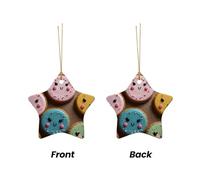 WZYCWB This Star Shape ceramic Christmas tree Cute cookies printed with a pattern is perfect for winter Christmas party and home decor.