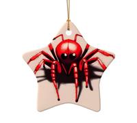 WZYCWB This Star Shape ceramic Christmas tree Cute little red spider printed with a pattern is perfect for winter Christmas party and home decor.