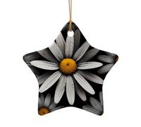 WZYCWB This Star Shape ceramic Christmas tree Daisy gothic abstract printed with a pattern is perfect for winter Christmas party and home decor.