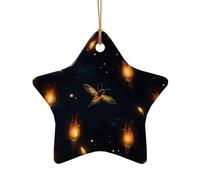 WZYCWB This Star Shape ceramic Christmas tree firefly printed with a pattern is perfect for winter Christmas party and home decor.