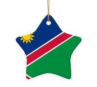 WZYCWB This Star Shape ceramic Christmas tree Flag of Namibia printed with a pattern is perfect for winter Christmas party and home decor.