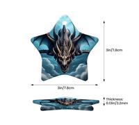 WZYCWB This Star Shape ceramic Christmas tree Flying Dragon printed with a pattern is perfect for winter Christmas party and home decor.