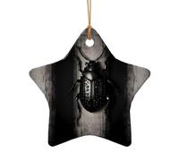 WZYCWB This Star Shape ceramic Christmas tree Gothic dark style printed with a pattern is perfect for winter Christmas party and home decor.