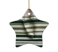 WZYCWB This Star Shape ceramic Christmas tree green style stripes printed with a pattern is perfect for winter Christmas party and home decor.