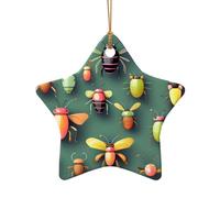 WZYCWB This Star Shape ceramic Christmas tree Insect Atlas printed with a pattern is perfect for winter Christmas party and home decor.