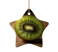 WZYCWB This Star Shape ceramic Christmas tree Kiwi fruit slice printed with a pattern is perfect for winter Christmas party and home decor.