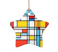 WZYCWB This Star Shape ceramic Christmas tree Mismatched boxes printed with a pattern is perfect for winter Christmas party and home decor.