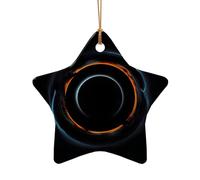 WZYCWB This Star Shape ceramic Christmas tree Mysterious Cosmic Black Holes printed with a pattern is perfect for winter Christmas party and home decor.