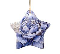 WZYCWB This Star Shape ceramic Christmas tree Painted Peonies printed with a pattern is perfect for winter Christmas party and home decor.