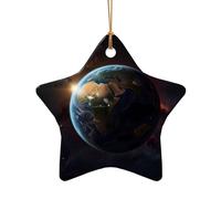 WZYCWB This Star Shape ceramic Christmas tree Planet printed with a pattern is perfect for winter Christmas party and home decor.