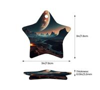 WZYCWB This Star Shape ceramic Christmas tree Planetary system surreal printed with a pattern is perfect for winter Christmas party and home decor.
