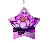 WZYCWB This Star Shape ceramic Christmas tree Purple Lotus printed with a pattern is perfect for winter Christmas party and home decor.