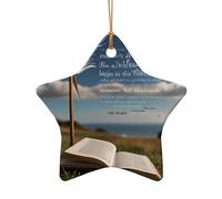 WZYCWB This Star Shape ceramic Christmas tree Read page the wind blows printed with a pattern is perfect for winter Christmas party and home decor.