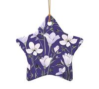 WZYCWB This Star Shape ceramic Christmas tree Rhododendron Illustration printed with a pattern is perfect for winter Christmas party and home decor.