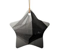 WZYCWB This Star Shape ceramic Christmas tree Rough Lines Abstract printed with a pattern is perfect for winter Christmas party and home decor.