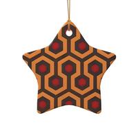 WZYCWB This Star Shape ceramic Christmas tree Shining Overlook printed with a pattern is perfect for winter Christmas party and home decor.