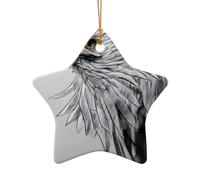 WZYCWB This Star Shape ceramic Christmas tree Sketching an eagle printed with a pattern is perfect for winter Christmas party and home decor.