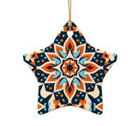 WZYCWB This Star Shape ceramic Christmas tree vintage pattern printed with a pattern is perfect for winter Christmas party and home decor.