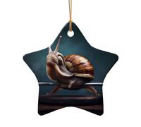 WZYCWB This Star Shape ceramic Christmas tree Weightlifting snails printed with a pattern is perfect for winter Christmas party and home decor.
