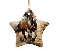 WZYCWB This Star Shape ceramic Christmas tree Western Horse printed with a pattern is perfect for winter Christmas party and home decor.