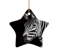 WZYCWB This Star Shape ceramic Christmas tree zebra stripes printed with a pattern is perfect for winter Christmas party and home decor.
