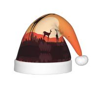 WZYCWB Three deer at sunset Patterns Kids' Christmas Party Hats, Soft and Comfortable, Gentle on Skin, Kindergarten Class Party Gifts