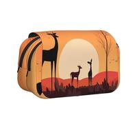 WZYCWB Three deer at sunset Portable Pencil Case ideal for organizing pens in the office or storing makeup brushes