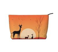 WZYCWB Three Deer at Sunset Printed Cosmetic Storage Bag, Perfect for Business Trips and Travel.