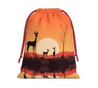 WZYCWB Three deer at sunset S Printed Gift Bags - Perfect for Weddings, Christmas, and Holidays - S/M/L