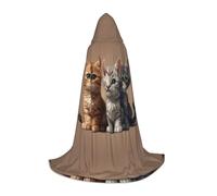 WZYCWB Three kittens Printed Hooded Cape | Cosplay Costume, Halloween Anime Party Prop - Large