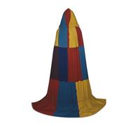 WZYCWB three primary colors Printed Hooded Cape | Cosplay Costume, Halloween Anime Party Prop - Medium