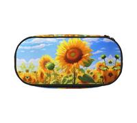 WZYCWB Thriving Sunflower Large Capacity Pencil Bag - Multifunctional Storage Box, Portable and Durable Pencil Bag for Office and School Supplies
