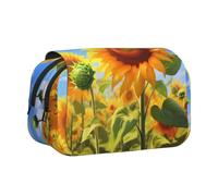 WZYCWB Thriving Sunflower Printing Portable Pencil Case ideal for organizing pens in the office or storing makeup brushes