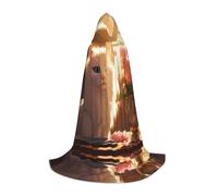 WZYCWB Tibetan long-haired cat Printed Hooded Cape | Cosplay Costume, Halloween Anime Party Prop - Small