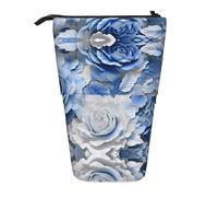 WZYCWB Tie-Dyed Roses Printed Retractable Pen Holder Suitable for use as a Simple Cosmetic Bag, Wallet, etc.
