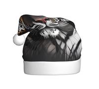 WZYCWB Tiger at rest Adult Christmas hats and printed party hats are perfect for New Year's Christmas and family parties