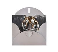 WZYCWB Tiger at rest Printed Gray Pearlescent Paper Holiday Card with Envelope. Suitable for birthday wishes wedding congratulations and condolences.
