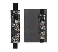 WZYCWB Tiger at Rest Printed Large-Capacity PVC Pen Holder + Creative Diary Pen Bag Set with Elastic Band Anti-Slip Design