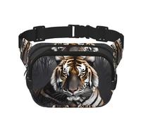 WZYCWB Tiger at Rest Sports Waist Bag, Trendy and Fashionable Crossbody Bag, Lightweight Travel Small Bag