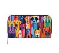 WZYCWB Tiny pet pig Leather clutch bags zipper wallets and card holders are perfect for travel or daily use, The Staring Dog., One Size