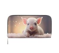 WZYCWB Tiny pet pig Leather clutch bags zipper wallets and card holders are perfect for travel or daily use, Tiny Pet Pig, One Size