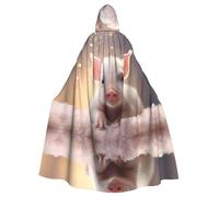 WZYCWB Tiny pet pig Patterned Hooded Cape - Ideal Costume for Carnival/Festival Party Cosplay