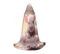 WZYCWB Tiny pet pig Print S Hooded Cape | Cosplay Costume, Halloween Anime Party Prop