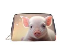 WZYCWB Tiny pet Pig Printed Leather Cosmetic Bag - Stylish and Portable Cosmetic Storage Bag