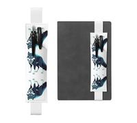 WZYCWB Topo Map Wolf Pack Adjustable Journal Bookmark, Leather Pen Holder Bookmark, Perfect for Back to School Christmas Gift Bookmark Leather Pen Holder,