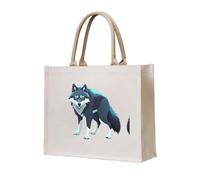 WZYCWB Topo Map Wolf Pack Printed three-dimensional canvas tote bag suitable for travel, work, fitness, camping and beach carrying